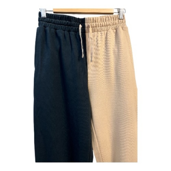 🆕The Drop Two-Tone Black and Tan Sweatpants Size XS - Picture 4 of 12